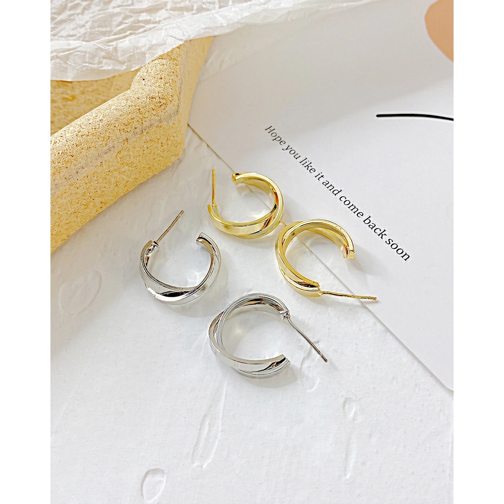 Top Ladies Earrings 2022 Gold Hoop Earrings for Women 18K Gold Plated