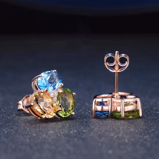 Insieme grazioso dei gioielli della collana degli orecchini della pietra preziosa dell'argento sterlina di modo dell'OEM per la donna