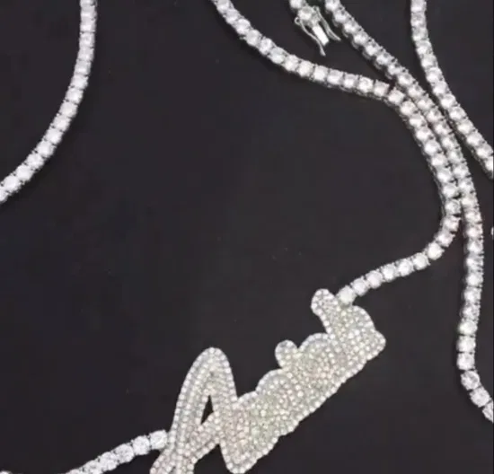 Collana con diamanti carati di diamanti creati da Hip Hop Gioielli da uomo Croce Memoria Lettera Nome Ciondolo con diamante personalizzato