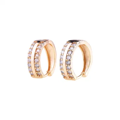 Orecchini Huggie con perno a cerchio in lega di argento oro 18 carati stile semplice alla moda per donna
