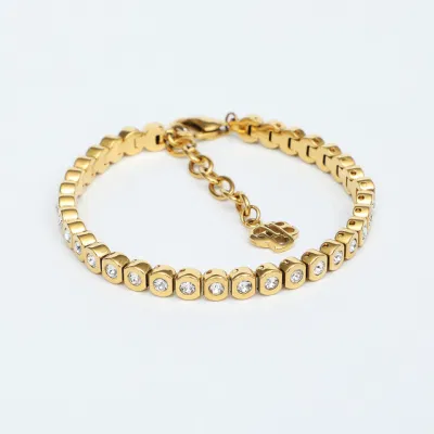 Bracciale regolabile con catena placcata in oro Ciondolo a cuore Bracciale con gioielli con ciondolo in acciaio inossidabile con catena intelligente in silicone